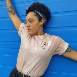 Open Mouth Bleach Dyed T-Shirt