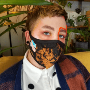 Black Crystal Bleach Dyed Mask